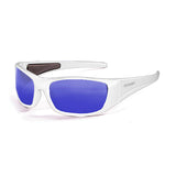 Shiny White frame / Revo Blue lens
