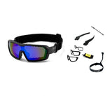 Matte Black frame / Revo Blue lens / Black Strap