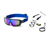 Shiny Black frame / Revo Blue lens / Blue Strap