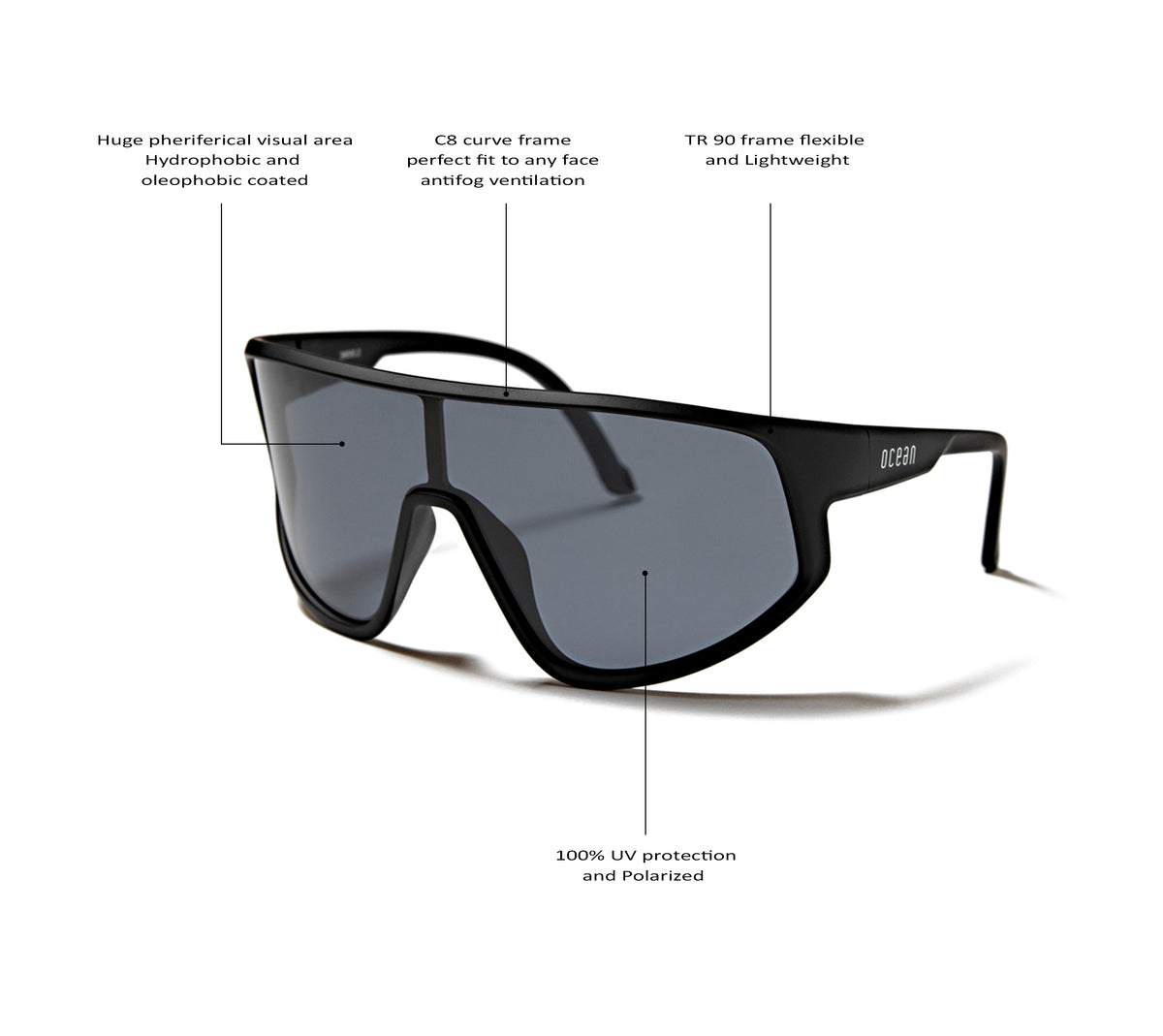 KILLY CYCLING - Shiny Black frame / Smoke lens