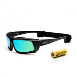 Matte Black frame / Revo Blue lens