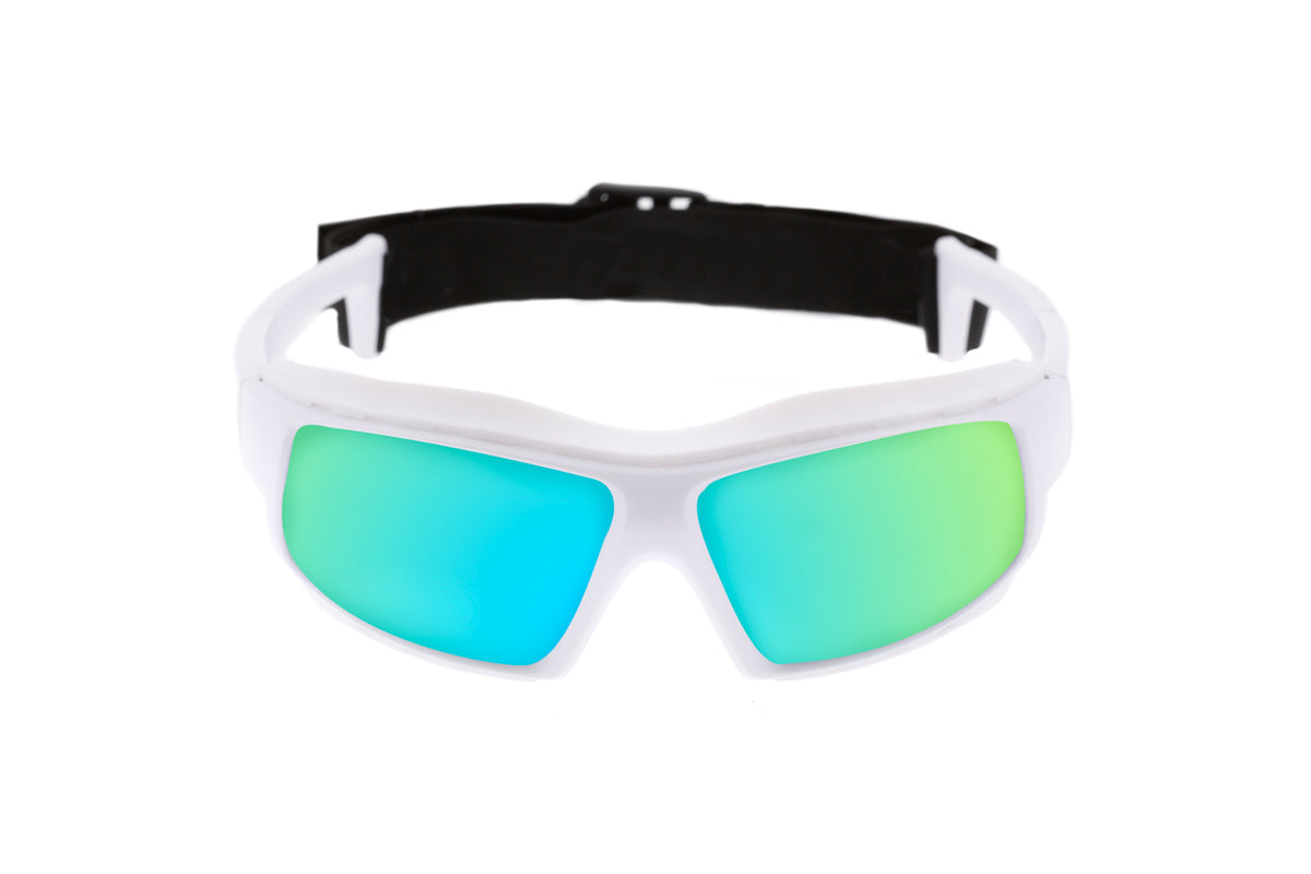 PAROS - Matte White frame / Revo Blue lens